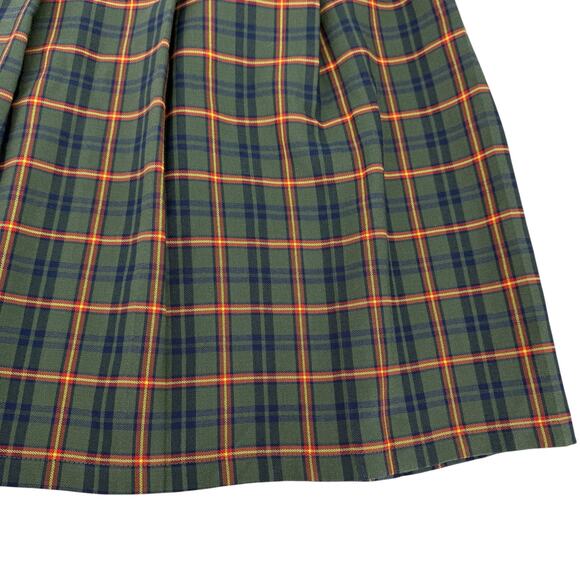 ASOS Design Curve Plaid Pleated Skirt Green Navy Size 24 Dark Academia Preppy - Picture 12 of 16